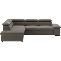 sit&more Ecksofa »Alcudia L-Form«, wahlweise mit Bettfunktion, braun