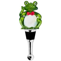 Edzard Flaschenverschluss Frosch für Champagner, Wein und Sekt, Höhe 11 cm, Muranoglas-Art, Handarbeit