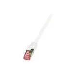 Logilink CQ2061S RJ45 Patchkabel CAT 6 S/FTP 3.00 m Weiß Flammwidrig, mit Rastnasenschutz 1 St.