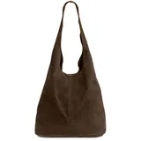 CASPAR Modell No.767 Shopper Wildleder Dunkelbraun