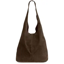 CASPAR Modell No.767 Shopper Wildleder Dunkelbraun