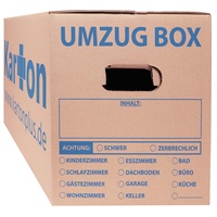 5x Umzugskarton Größe 620 x 300 x 330 mm doppelter Boden Umzugskiste Umzug Karton Ordnerkarton