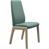 Polsterstuhl STRESSLESS "Laurel", grün (aqua grün paloma, walnuss), B:57cm H:105cm T:60cm, Leder PALOMA: PALOMA ist ein durchgefärbtes Semianilin-Möbelleder mit natürlicher Narbung., Stühle, High Back, Größe L, mit abgerundeten Beinen in Walnuss