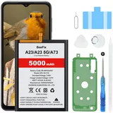 Beefix Akku für Samsung Galaxy A23 (A235F) A23 5G (A236B), 5000mAh Hochkapazitäts-Ersatzakku für Galaxy A73 5G (A736B) M52 5G(M526B) M23/M33 (EB-BM526ABY) mit professionellen Reparaturwerkzeugen