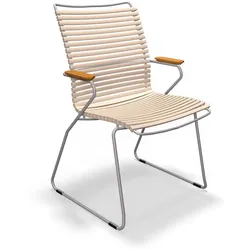 HOUE - CLICK Outdoor Dining Armlehnstuhl mit hoher Lehne, beige