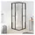 vidaXL Duschkabine Halbmatt ESG 80x80x180 cm Schwarz