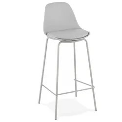 Mittelhoher Snackhocker aus Metall und Kunststoff | Küchenhocker mit Fußstütze für optimalen Komfort | Industriestil | Kadima Design
