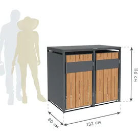 Westmann Mülltonnenbox Varius 2 132 x 116 cm grau