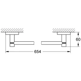 Grohe Essentials Wannengriff in L-Form 940 x 600 mm Metall chrom 40797001