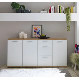 Bega Consult Sideboard 180 x 86 x 38 cm Weiß / Eiche Artisan