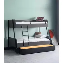 xlmoebel Jugendbett Kids Design Modern 138 x 185 x 210 cm Holz schwarz