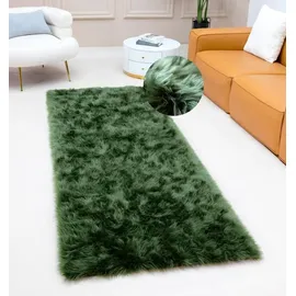 Home Affaire Fellteppich »Dena, Hochflor Teppiche«, rechteckig, grün