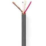 Nedis Mikrofonkabel 2X 0.23 mm2 Kupfer 100.0 m rund PVC Dunkelgrau Rolle (100 m), Audio Kabel