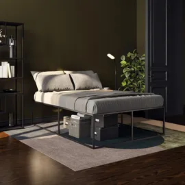 Tectake Bett, Schwarz, Metall, Schlafzimmer, Betten, Metallbetten