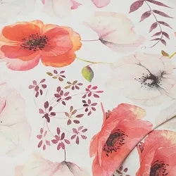 Dekostoff Anemonen & Mohnblume "Lorena", rosa/rot