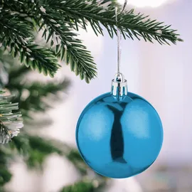 Relaxdays Weihnachtskugeln 100er Set, Silber,Türkis