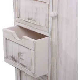 Mendler Kommode HWC-D12, Schrank Schubladenkommode, Shabby-Look Vintage 82x55x30cm weiß