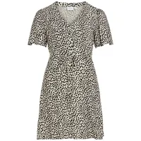 VILA Minikleid Sommerkleid Beige/Schwarz 36