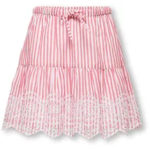 KIDS ONLY Volantrock Mädchen Gestreift Barbados Cherry/Cloud Dancer 158