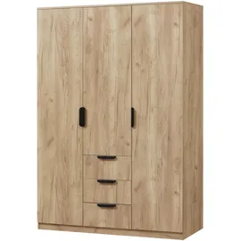 [en.casa] Kleiderschrank Eiselfing 176x120x52 cm 3 Schubladen