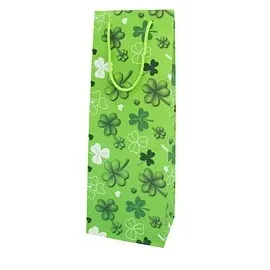 IDENA Geschenktüte für Flaschen 12,5 x 35,5 cm Grün