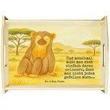 Mr. & Mrs. Panda Tablett Affe Design, Tablett, Weiß, Liebe, tablett holz, betttablett, sofatab, Echtholz lasiert, (Packung, 1-tlg) weiß