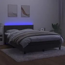 vidaXL Boxspringbett 140 x 200 cm Dunkelgrau