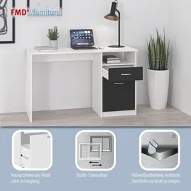 FMD Schreibtisch Jackson weiß/schwarz