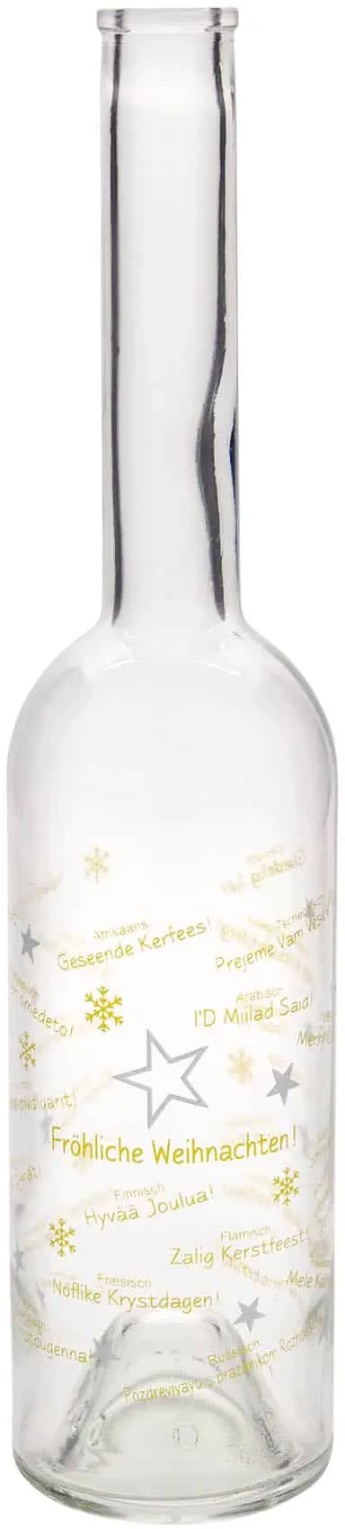 Botella de vidrio 'Opera' de 500 ml, motivo: Navidades en el mundo, boca: corcho