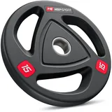 HS HOP-SPORT Hantelscheibe Gusseisen 15 kg schwarz 51 mm