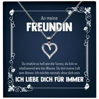 22Feels Schmuckset Jahrestag Geschenk Freundin Schmuck Valentinstag Halskette Geburtstag (inkl. Geschenktasche, Karte(n), Poliertuch, Beutel), Echt-Silber 925/000, Karte Made In Germany silberfarben
