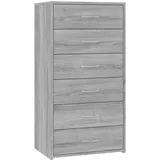 vidaXL Sideboard mit 6 Schubladen Grau Sonoma 50x34x96cm Holzwerkstoff