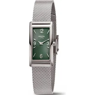 Boccia Titanium Boccia 3366-01 Damenuhr Titanium 18mm 3ATM - Silber/Grün