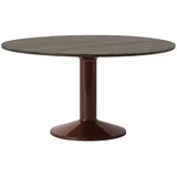 Muuto - Midst Esstisch, Ø 140 cm, Eiche dunkel geölt / dunkelrot