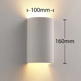 LINDBY Wandleuchte Wandlampe Innen Colja Modern, in Weiß aus GipsTon 1-flammig G9) Wohnzimmerleuchte