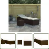 The Living Store - Sonnenliege Mit Auflage Und Teetisch Poly Rattan Braun - Sonnenliege - Gartenmöbel - Outdoor Möbel - Rattan Möbel - Poolliege