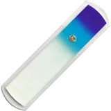 Glasfußfeile & Pediküre-Raspel Doppelseitig geätzte Oberfläche mit unterschiedlicher Körnung, Kallusentferner-Fußraspel - Original Tschechisches Produkt (blau/hellblau)