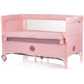 Chipolino Reisebett, Relax Leinen 2 Ebenen Tasche, Reißverschluss, Räder, faltbar pink Kunststoff, 60x120 cm, Babymöbel, Babybetten, Reisebetten