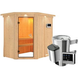 Karibu Sauna Saja-3,6kW 230V Ofen-Steuerg.-Inkl.Dachkranz inkl. 8-teiligem gratis Zubehörpaket (Gesamtwert 191,92€)