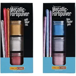 Metallic Farbpulver 3er Set - verschiedene Farben
