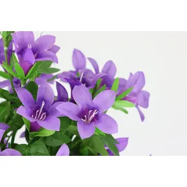 I.GE.A. Kunstblume I.GE.A. "Glockenblumen-Strauß in Vase", lila (violett), B:24cm H:36cm L:20cm, Polyester, Kunstpflanzen, Sternblumen Blumen Dekoblumen Künstlich Bouquet Blumenstrauß