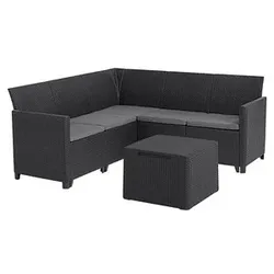 BEST Loungegruppe Korfu, anthrazit Kunststoff, 5-teilig