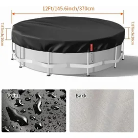 verdemar Runde Poolabdeckung 366 x 366 cm Schwarz