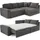 luma-home Eckcouch Cord 3-Sitzer Dunkelgrau