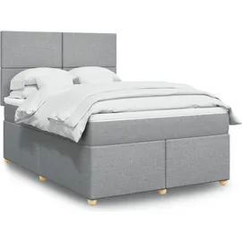 vidaXL Boxspringbett 140 x 200 cm Hellgrau