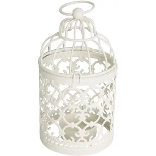 Tissting Kerzenhalter Vogelkäfig, 14cm Deko Vogelkäfig Vintage Weiss Klein Hängende Teelichthalter Deko Wandkerzenhalter Käfig Kerzenständer für Hochzeit, Party, Weihnachten