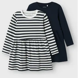 NAME IT Nmfvivia DRESS 2P Noos Kleid, Dark Sapphire/Stripes:Pack W. Dark sapphire), Stripes, 92 EU - 92
