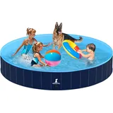 Wimypet Hundepool Schwimmbad für Hunde, Hundeplanschbecken Hundebad, 160 * 30cm Klappbares Haustier-Duschbecken mit Umweltfreundlichem PVC rutschfest