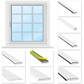 HEXIM Fenstersprossen selbstklebend PVC weiß 1-2 Meter 25x13 mm