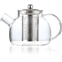 1000ml Teekanne, Glas Teekanne mit Siebeinsatz für Teeblumen Teerosen und losem Tee sowie Teebeuteln